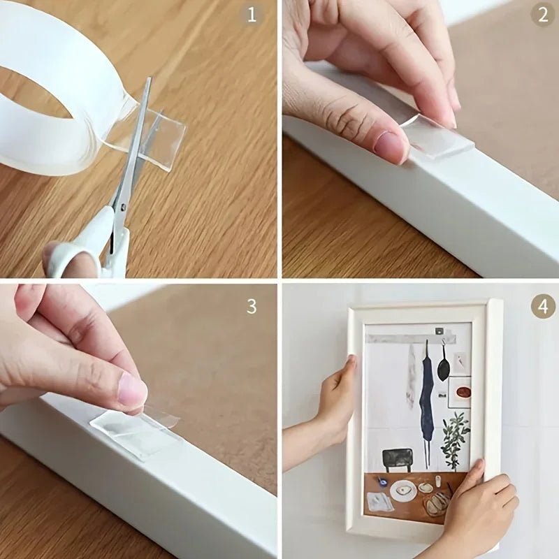 5m Double Contact Nano Tape Powerful Extra Strong Sided Adhesive for Kitchen and Bathroom Waterproof and Cleanable Tool - Avero