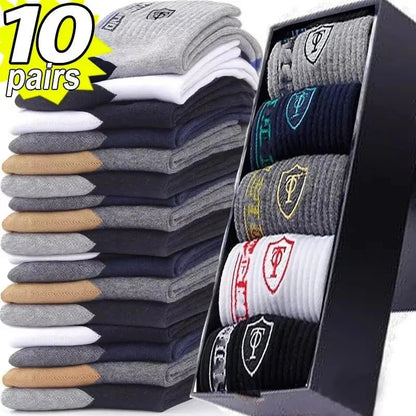 5Pairs/Lot Men's Socks Mid - tube Socks Absorb Sweat Running Professional Sports Socks Breathable Outdoor Basketball Riding Socks - Avero