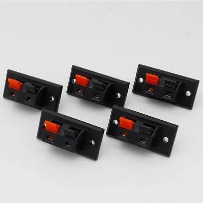 5pcs 2 Positions Connector Terminal Push in Jack Spring Load Audio Speaker Terminals - Avero