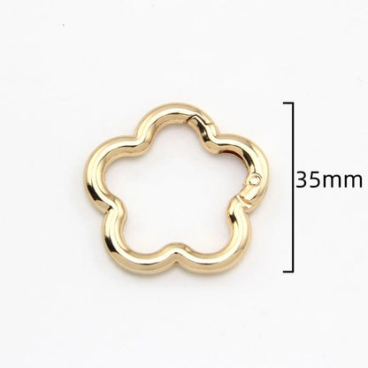 5pcs Flower Metal Lobster Claw Clasps Swivel Lanyards Trigger Snap Hooks Strap Connector for Bag Key Chains Rings Jewelry Making - Avero