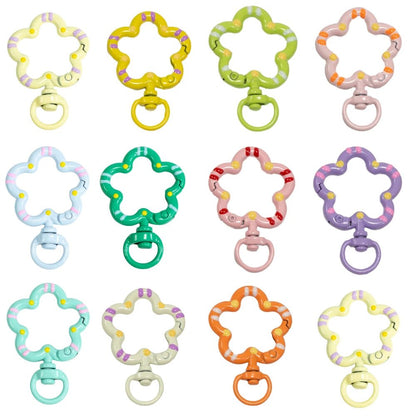 5pcs Flower Metal Lobster Claw Clasps Swivel Lanyards Trigger Snap Hooks Strap Connector for Bag Key Chains Rings Jewelry Making - Avero
