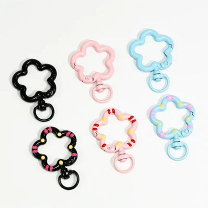 5pcs Flower Metal Lobster Claw Clasps Swivel Lanyards Trigger Snap Hooks Strap Connector for Bag Key Chains Rings Jewelry Making - Avero