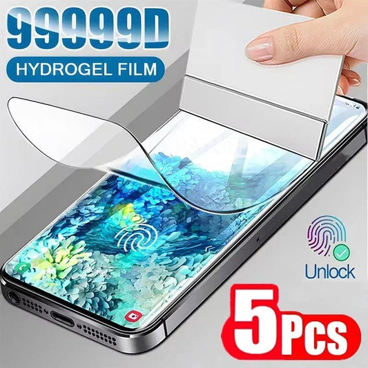5Pcs Hydrogel Film for Samsung Galaxy S21 S22 S20 S23 S24 Ultra S10 S9 S8 Plus FE Screen Protector for Samsung Note 20 10 9 Plus - Avero