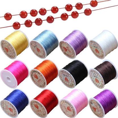 60M 0.5 - 1.2mm Strong Elastic Crystal Beading Cord Bracelet Necklace Stretch Thread String For Jewelry Making Diy Flexible Line - Avero