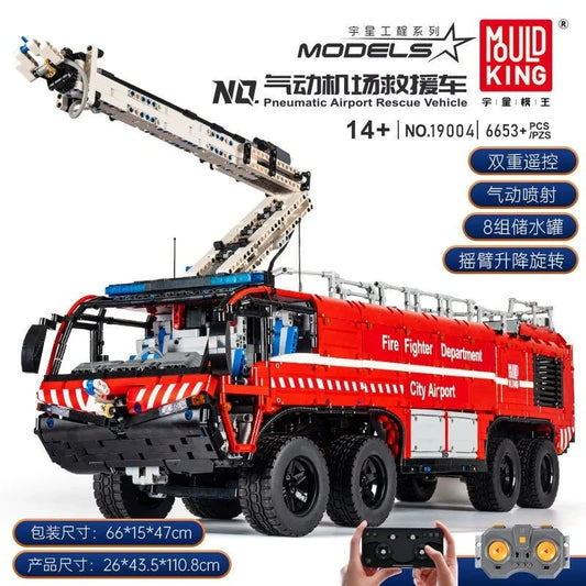 6653Pcs 19004 Technical APP RC MOC - 4446 Airport Crash Tender Motor Function Car Building Blocks Bricks Kids DIY Toys Gifts - Avero