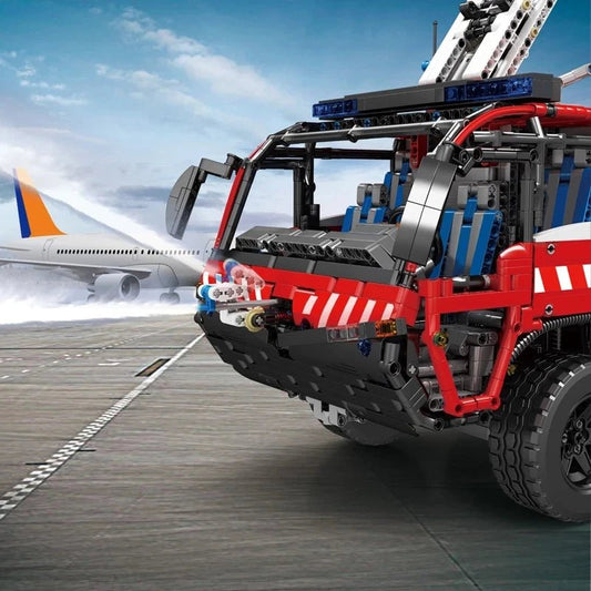 6653Pcs 19004 Technical APP RC MOC - 4446 Airport Crash Tender Motor Function Car Building Blocks Bricks Kids DIY Toys Gifts - Avero