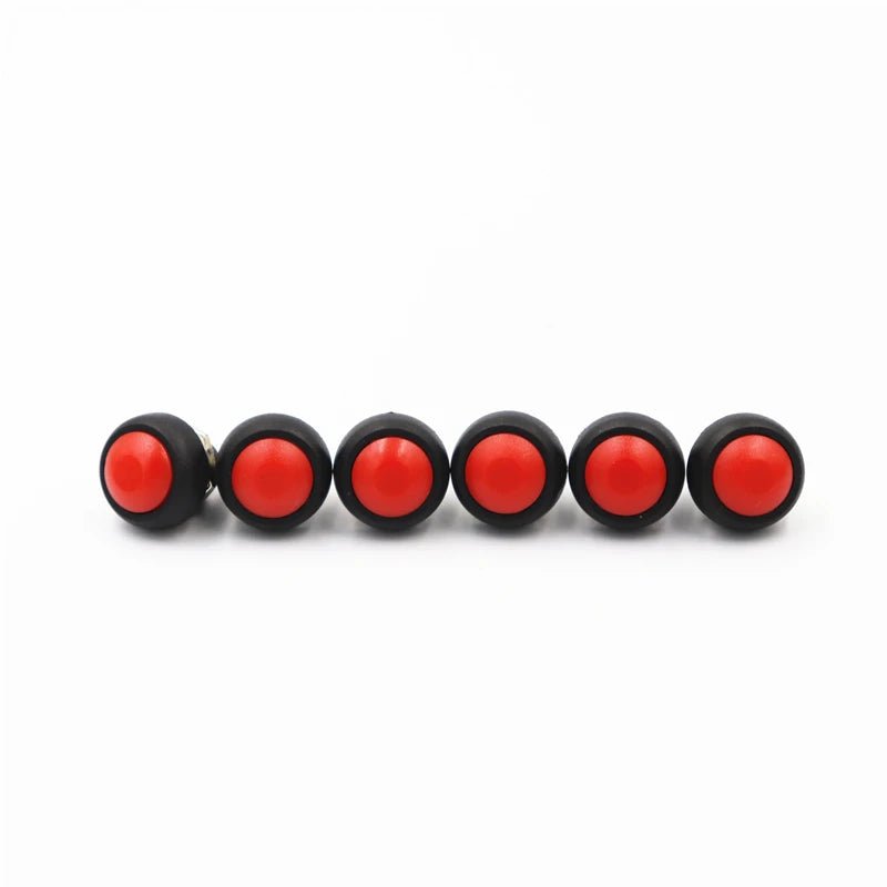 6Pcs PBS - 33B push button switch 12MM small waterproof self - reset switch Round power lock - free reset switch spherical - Avero