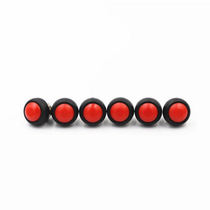 6Pcs PBS - 33B push button switch 12MM small waterproof self - reset switch Round power lock - free reset switch spherical - Avero