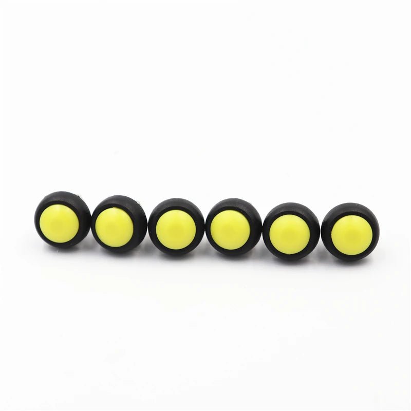6Pcs PBS - 33B push button switch 12MM small waterproof self - reset switch Round power lock - free reset switch spherical - Avero