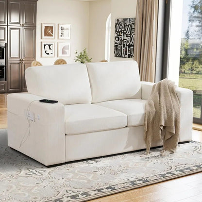70" Sofa Couch for Living Room, Deep Seat Sofa with USB/Type - C Port, Side Pockets, Removable Cover, Comfy 2 - Seats Loveseat - Avero