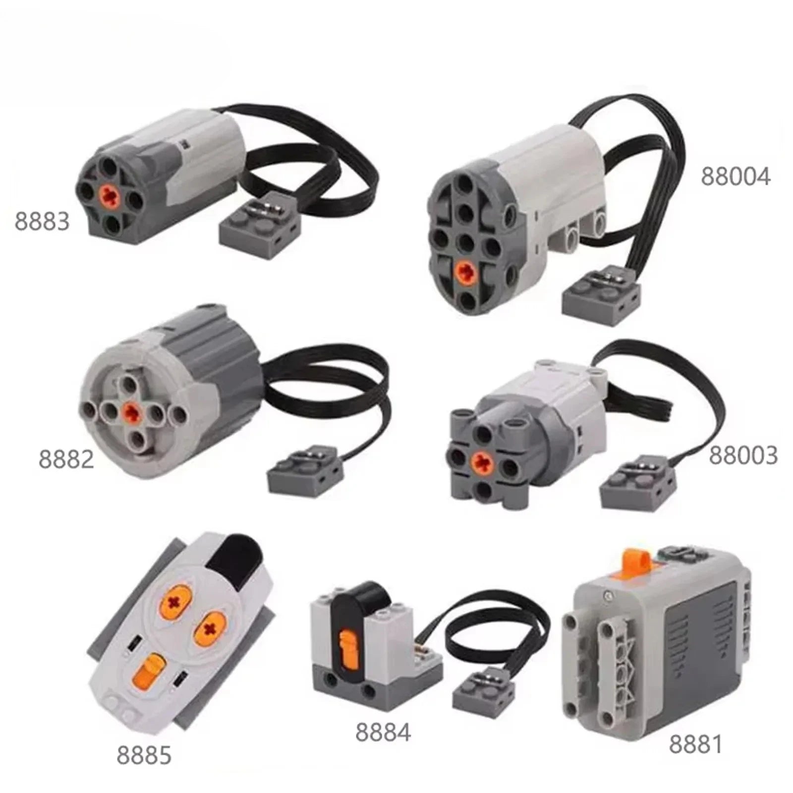 7PCS MOC Technology L M XL Motor Servo Building Blocks Kit with IR Remote Control 8881 AA Battery Box for legoeds PF 8883 88003 - Avero