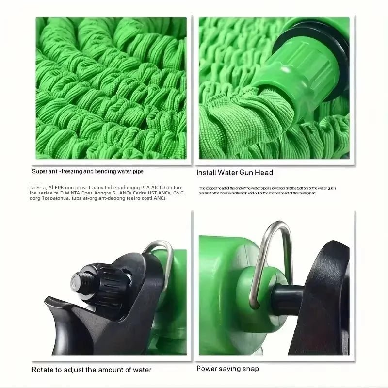 7Water Spraying Functions, Expandable Magic Hose, High - Pressure Car Wash, Water Gun Home Garden Watering Hose pet cat dog shower - Avero