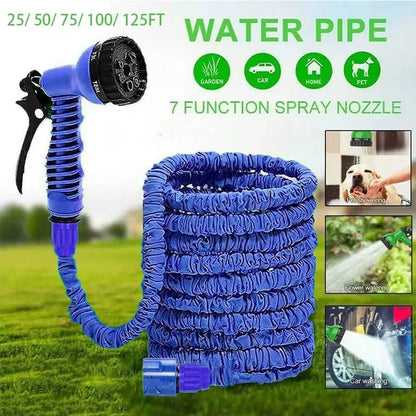 7Water Spraying Functions, Expandable Magic Hose, High - Pressure Car Wash, Water Gun Home Garden Watering Hose pet cat dog shower - Avero