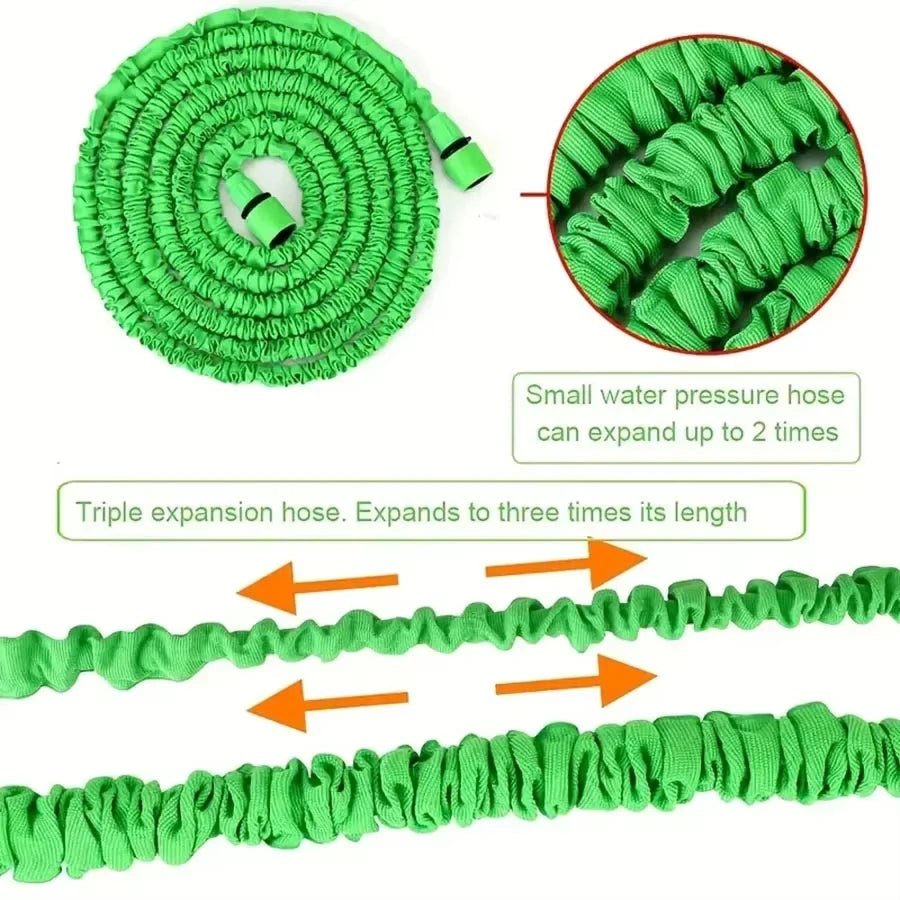 7Water Spraying Functions, Expandable Magic Hose, High - Pressure Car Wash, Water Gun Home Garden Watering Hose pet cat dog shower - Avero