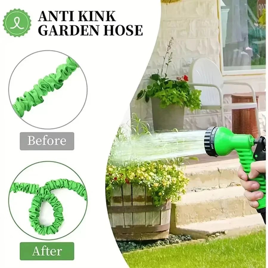 7Water Spraying Functions, Expandable Magic Hose, High - Pressure Car Wash, Water Gun Home Garden Watering Hose pet cat dog shower - Avero