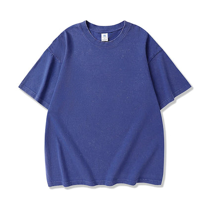 2025 Washed Vintage T-Shirts Street Hip Hop Retro Punk T Shirt women Harajuku Casual Cotton Short Sleeve Acid Wash TShirts top