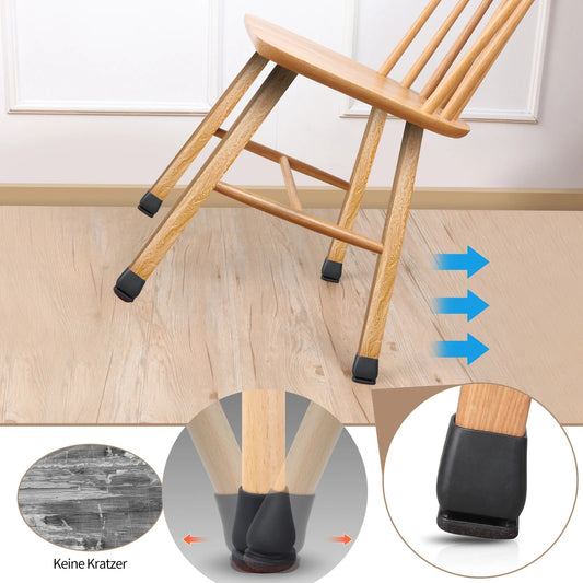 8PCS Chair Leg Floor Protector Foot Cover Diagonal with Thick Wrap Felt Pads Silicone Furniture Table Feet No Scratches for Desk - Avero