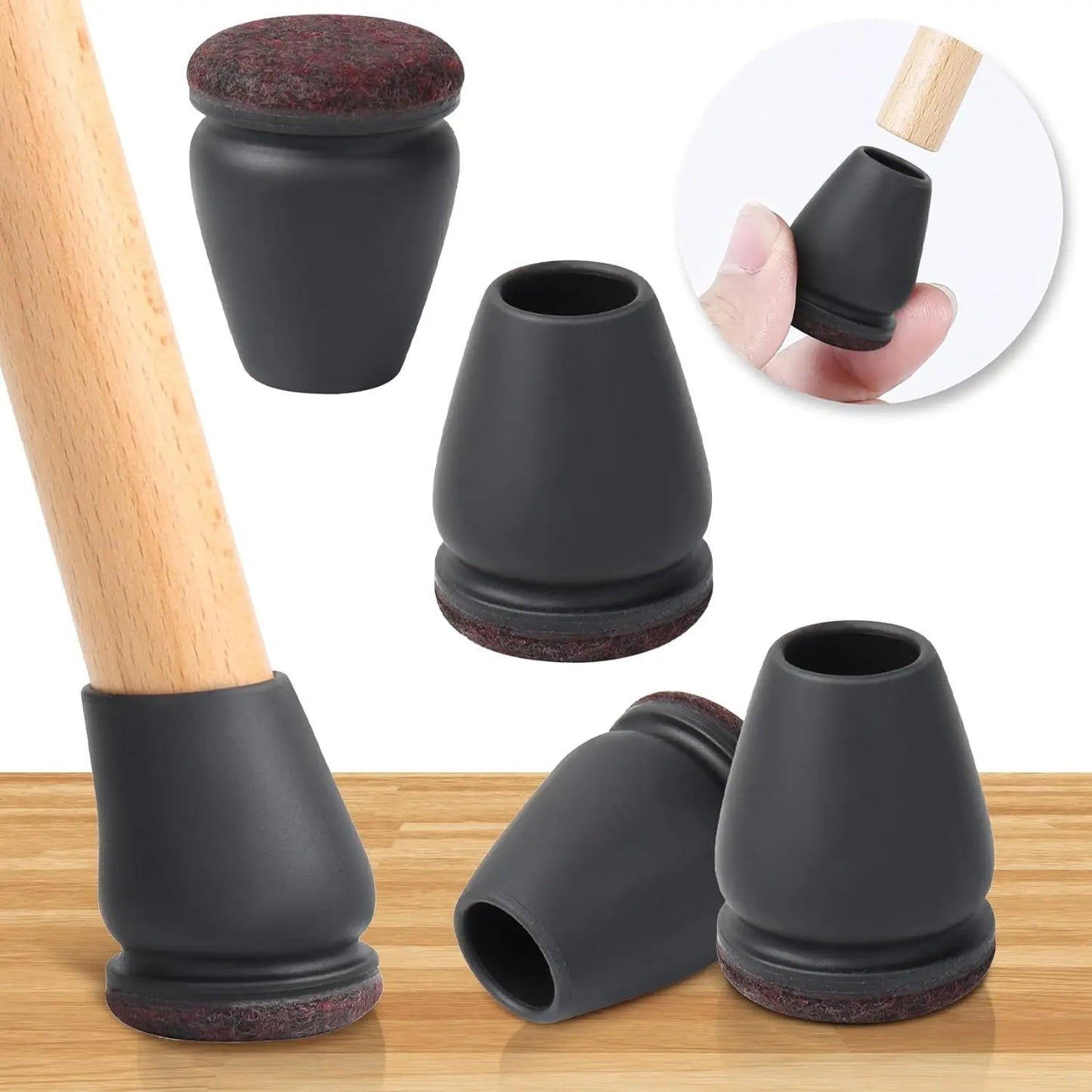 8PCS Chair Leg Floor Protector Foot Cover Diagonal with Thick Wrap Felt Pads Silicone Furniture Table Feet No Scratches for Desk - Avero