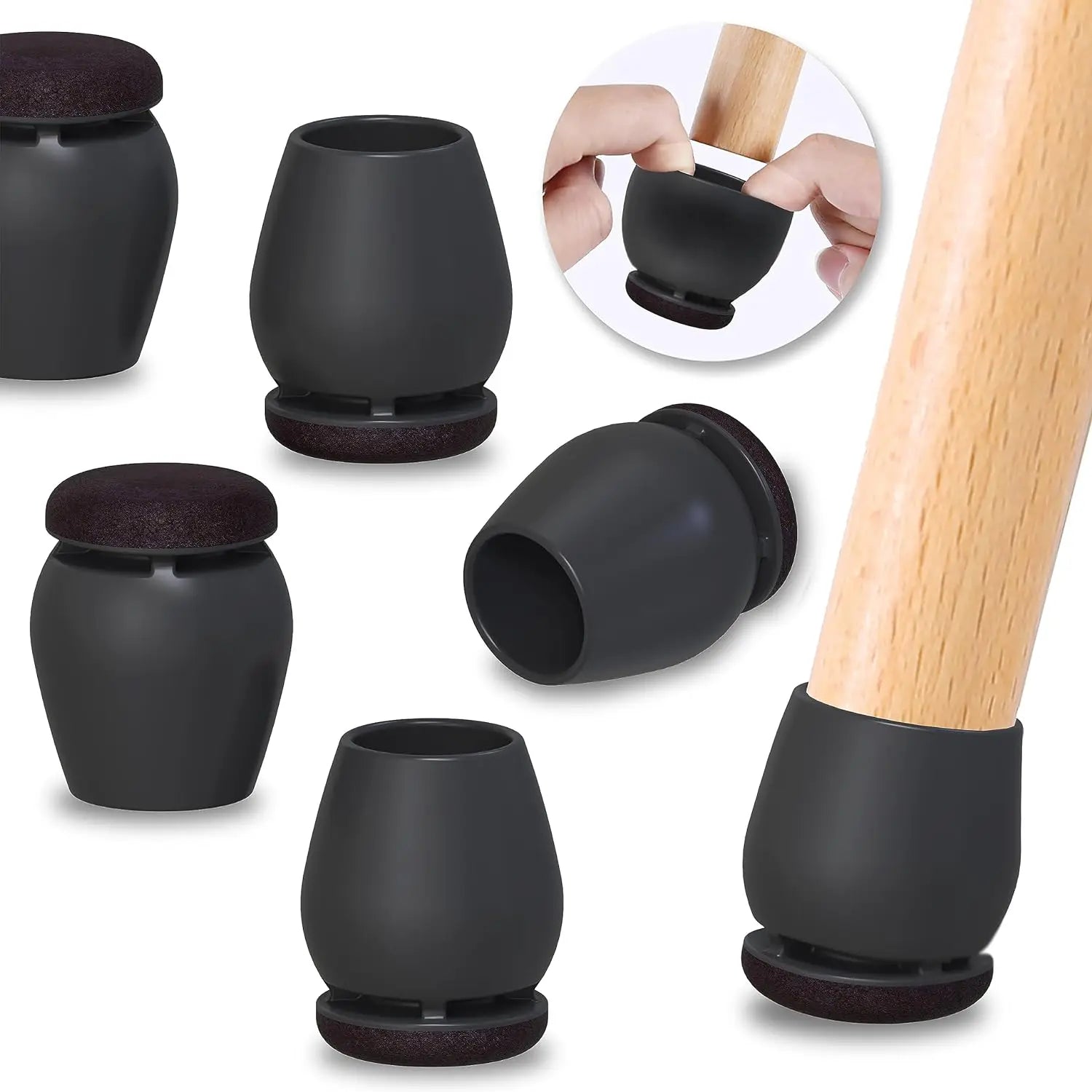 8PCS Chair Leg Floor Protector Foot Cover Diagonal with Thick Wrap Felt Pads Silicone Furniture Table Feet No Scratches for Desk - Avero