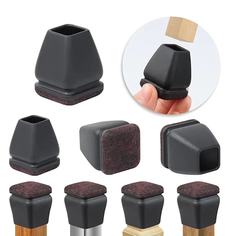 8PCS Chair Leg Floor Protector Foot Cover Diagonal with Thick Wrap Felt Pads Silicone Furniture Table Feet No Scratches for Desk - Avero