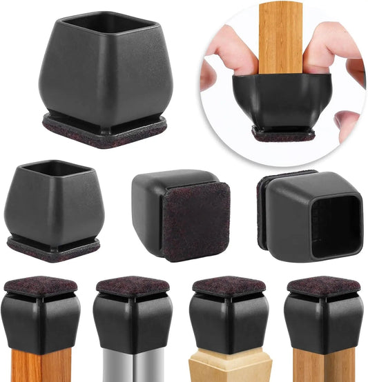 8PCS Chair Leg Floor Protector Foot Cover Diagonal with Thick Wrap Felt Pads Silicone Furniture Table Feet No Scratches for Desk - Avero
