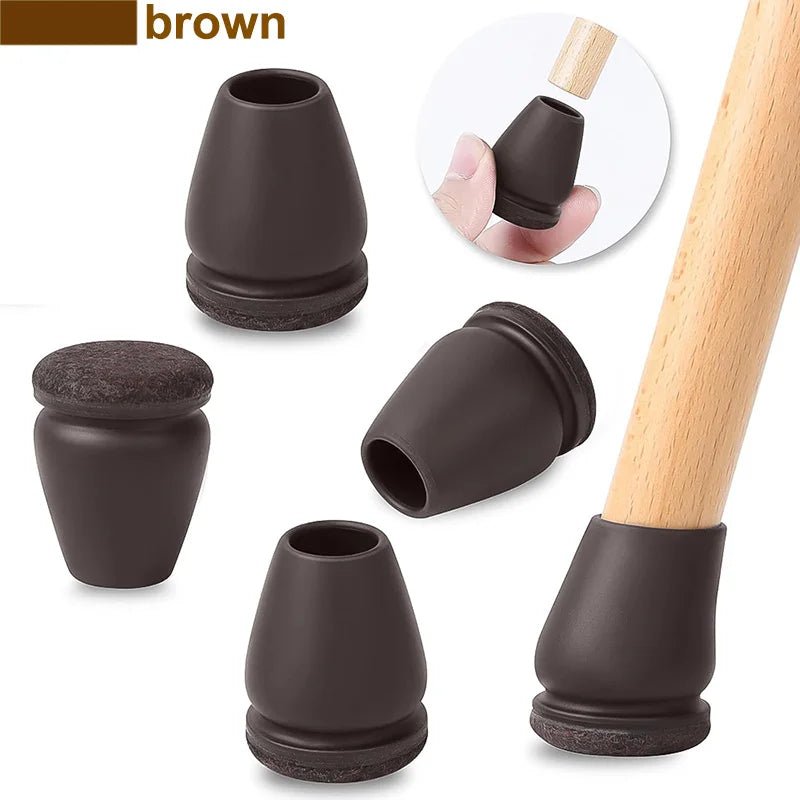 8PCS Chair Leg Floor Protector Foot Cover Diagonal with Thick Wrap Felt Pads Silicone Furniture Table Feet No Scratches for Desk - Avero