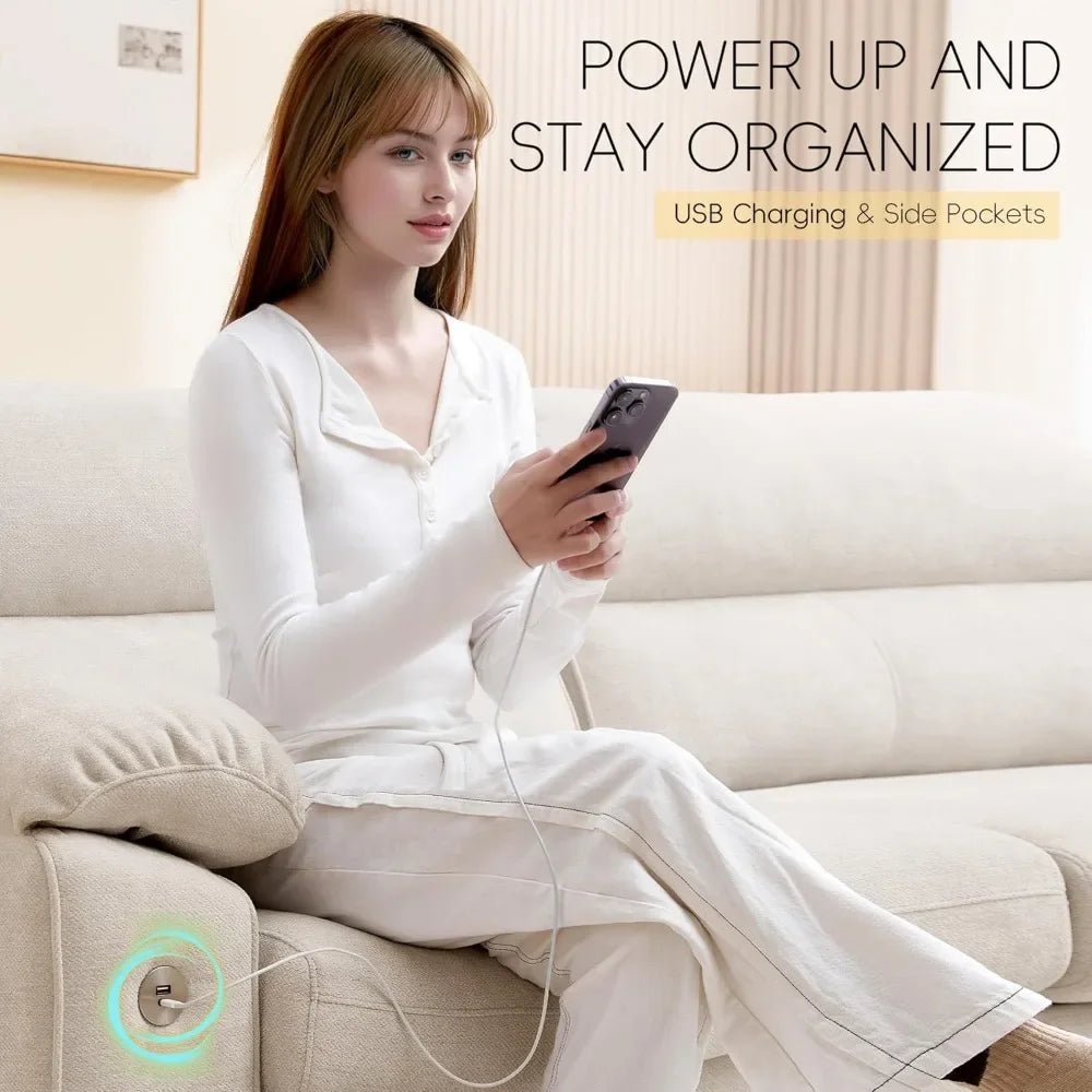 92" Modern Sofa for Living Room, Deep Seat Chenille Couch with Fast Charging Port & Removable Washable Cushions - Avero