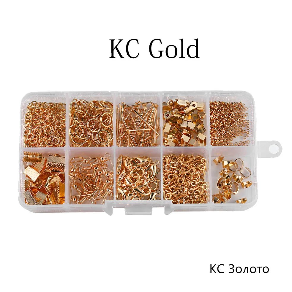 970Pcs Jewelry Making Sets Jump Rings Eye Pins Lobster Clasp Charm Connectors Earring Hooks For DIY Jewelry Making Supplies Kits - Avero