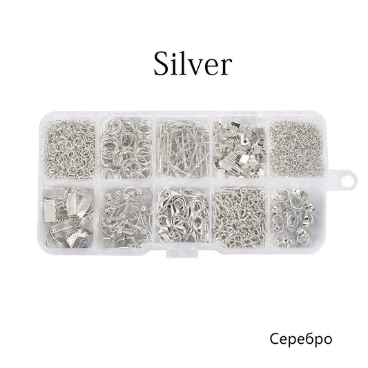 970Pcs Jewelry Making Sets Jump Rings Eye Pins Lobster Clasp Charm Connectors Earring Hooks For DIY Jewelry Making Supplies Kits - Avero
