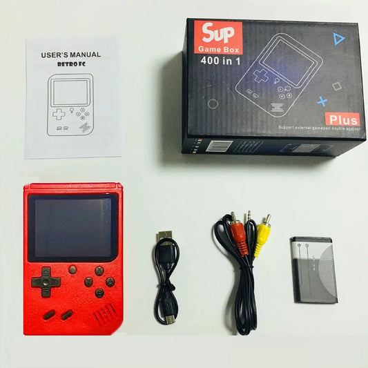 A Red Retro Classic Games Children's Handheld Small Game Console With Hundreds Of Game Charging Can Be Connected To The TV - Avero