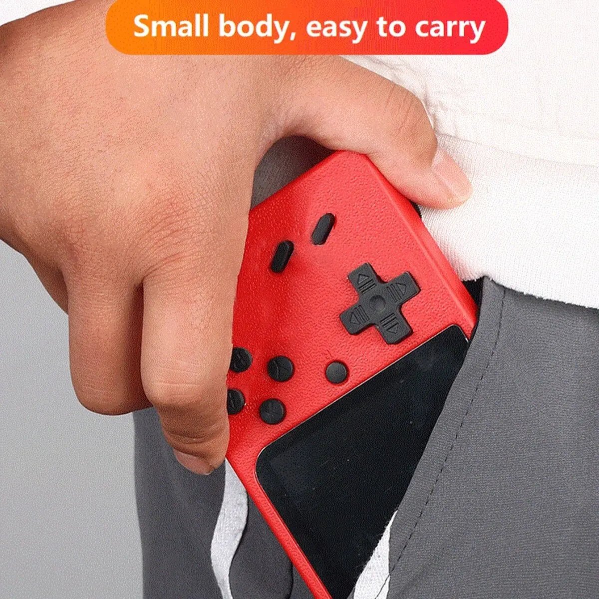 A Red Retro Classic Games Children's Handheld Small Game Console With Hundreds Of Game Charging Can Be Connected To The TV - Avero
