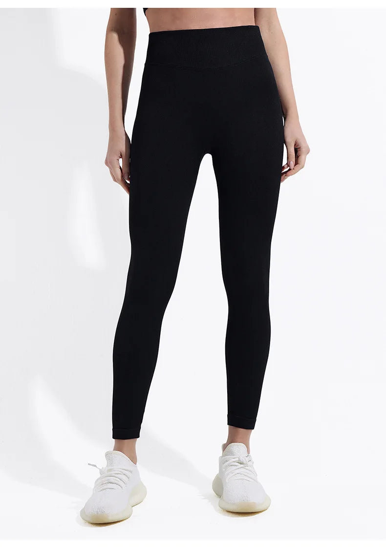 Women Three Waist Gym Yoga Pants High Waist Peach Buttocks Solid Color Tight Fitting Sports Leggings Yoga Exercise Pants