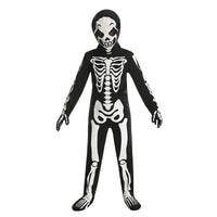 Kids Halloween Skeleton Costume for Boys and Girls Glow in the Dark Skeleton Jumpsuit Stage Performance Bodysuit Costumes