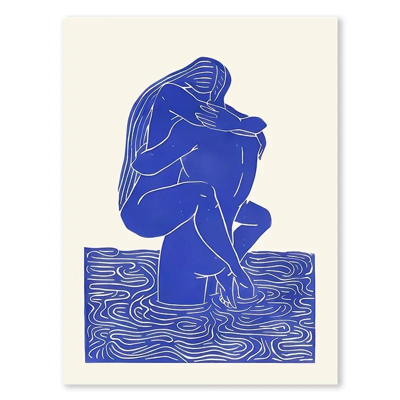 Abstract Line Face, Curve Striped Girl, Vase, Bird Canvas Painting Poster for Home Decor Living Room Wall Art for Bed Room - Avero