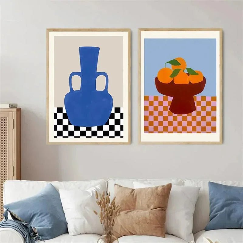 Abstract Line Face, Curve Striped Girl, Vase, Bird Canvas Painting Poster for Home Decor Living Room Wall Art for Bed Room - Avero