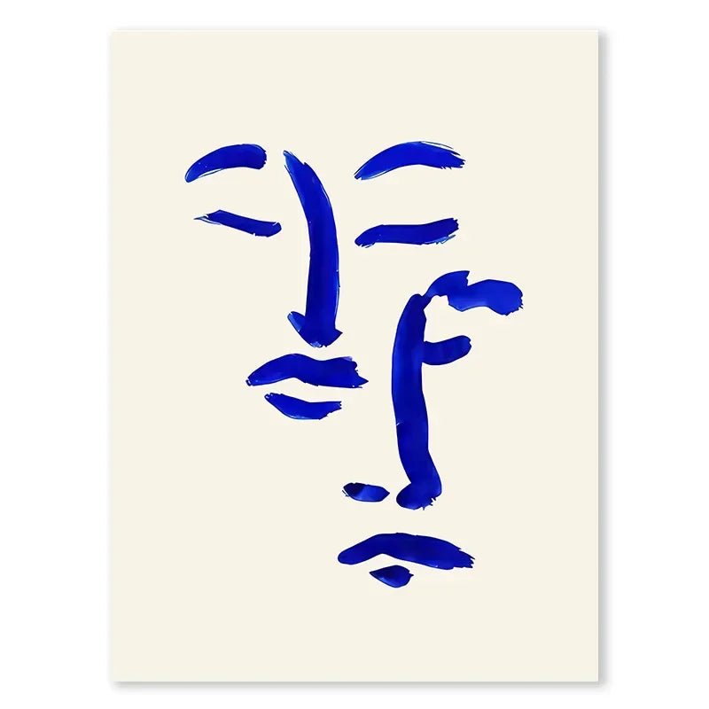Abstract Line Face, Curve Striped Girl, Vase, Bird Canvas Painting Poster for Home Decor Living Room Wall Art for Bed Room - Avero