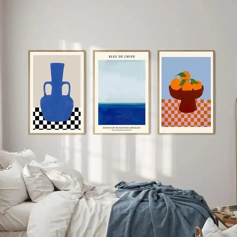 Abstract Line Face, Curve Striped Girl, Vase, Bird Canvas Painting Poster for Home Decor Living Room Wall Art for Bed Room - Avero