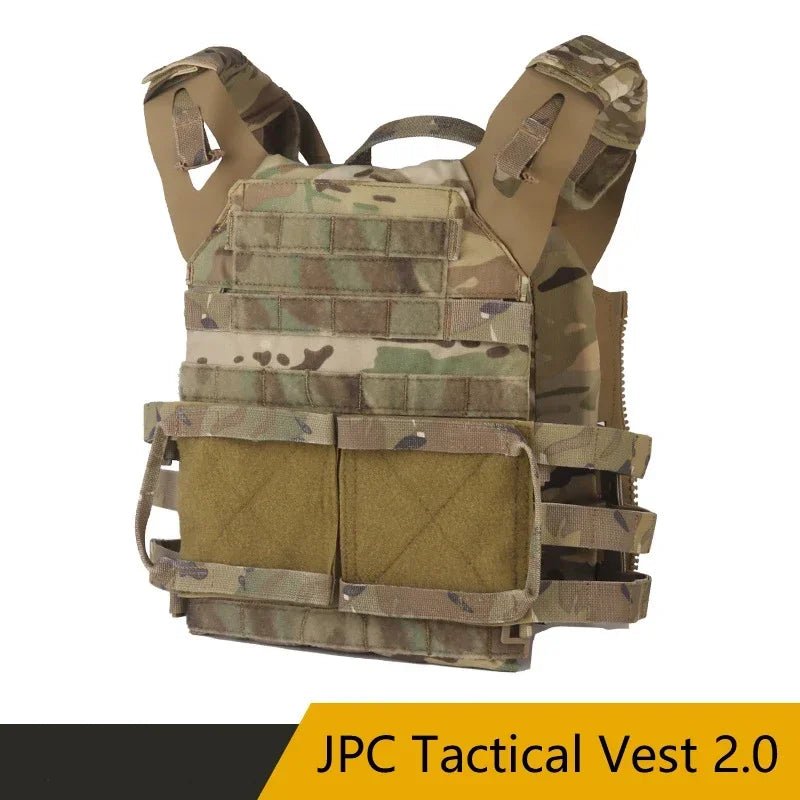 Adjustable Sport Vest Men JPC2.0 Breathable Quick Release Airsoft Vest Nylon Hunting Carrier for Outdoor Paintball Training - Avero