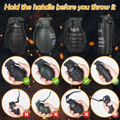 Airsoft Paintball Grenade Toy1/3PCS - Nylon Toy Grenade Toys Model - Anti Fall Refillable Gel Ball Explosion Reusable Grenade - Avero