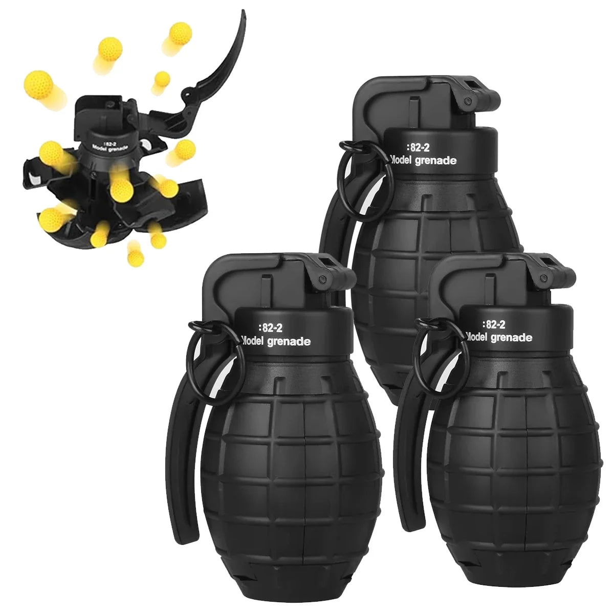 Airsoft Paintball Grenade Toy1/3PCS - Nylon Toy Grenade Toys Model - Anti Fall Refillable Gel Ball Explosion Reusable Grenade - Avero