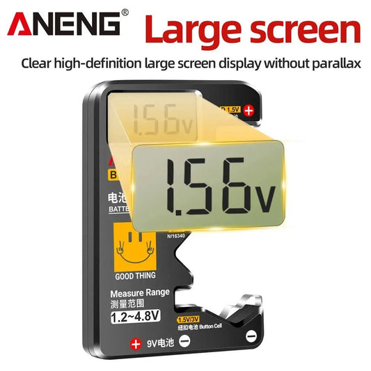 ANENG BT189 Button Cell Battery Tester Power Bank Detectors 9V N D C AA AAA Universal Household LCD Display Battery Tester Tools - Avero