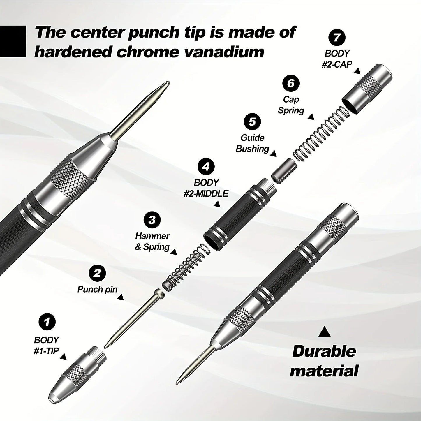 Automatic center punch locator center punch automatic center punch window breaker automatic sample punch 128mm - Avero