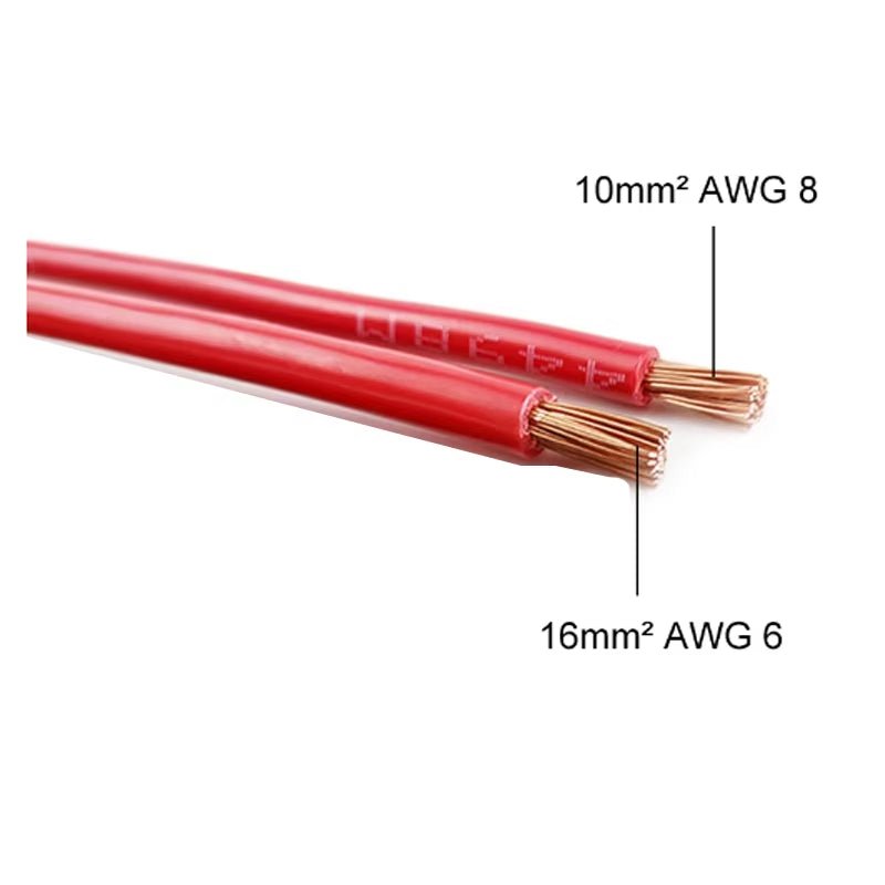 Battery Inverter Cable Set with Terminals 8/6AWG Stranded Copper Cord Solar Power Connection Wire with Lug - Avero