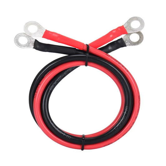 Battery Inverter Cable Set with Terminals 8/6AWG Stranded Copper Cord Solar Power Connection Wire with Lug - Avero