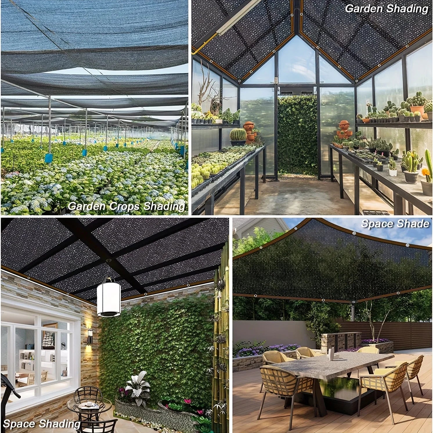 Black Shade Cloth Sunblock Mesh Cover Taped Edge With Grommets, Sun Net For Pergola, Plants Greenhouse, Gardens, Patio, Canopy - Avero