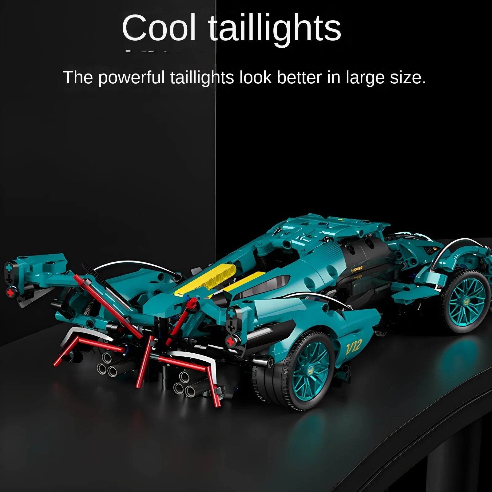 Blue V12 Block Roadster RC Tech Racing 1:14DIY Roadster building block assembly Block car toy birthday gift - Avero
