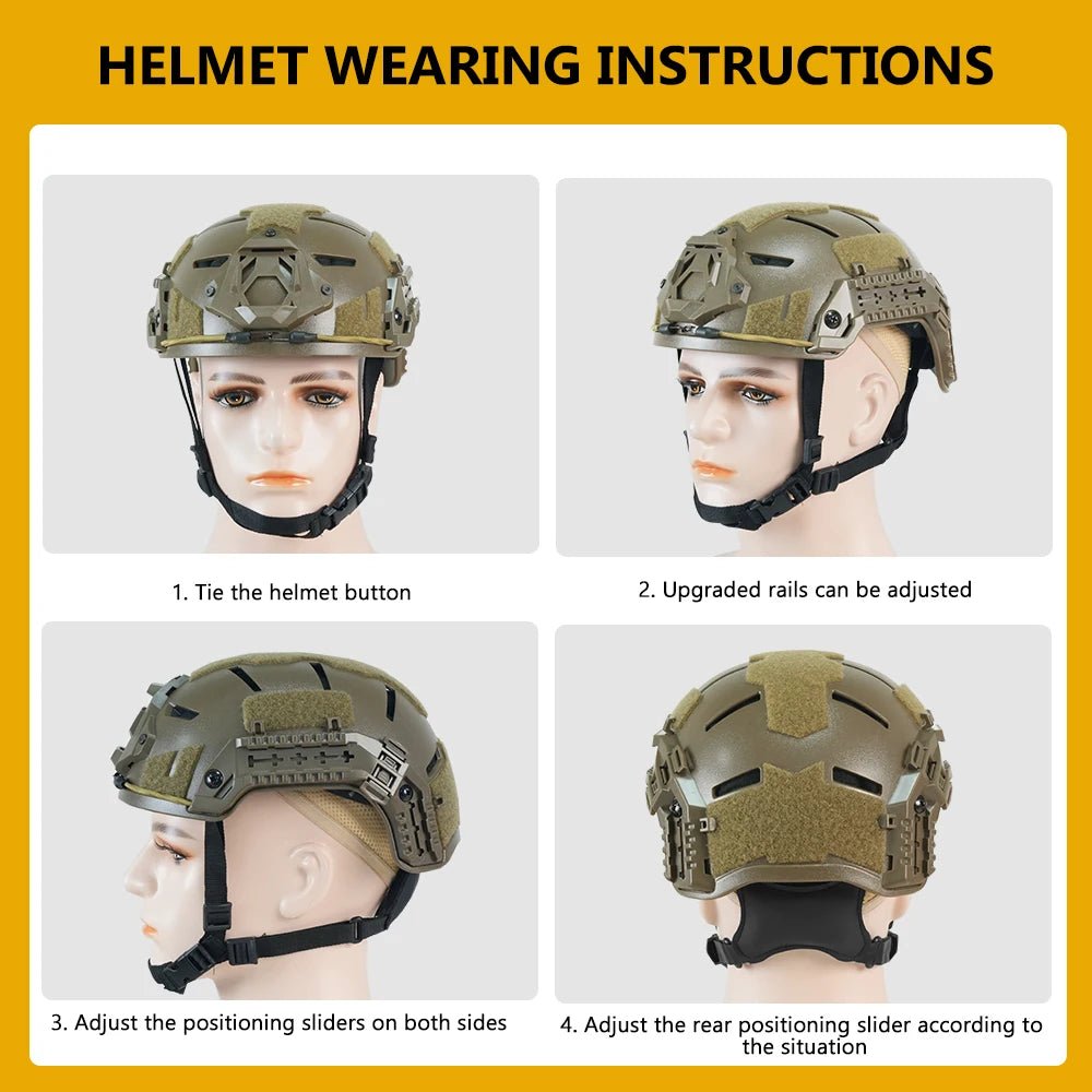 BOOIU Tactical Helmet ABS Child Helmet for Head Circumference 50 - 55cm Outdoor Sport CS Riding Airsoft Helmets Protect Equipment - Avero