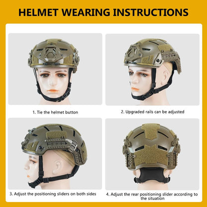 BOOIU Tactical Helmet ABS Child Helmet for Head Circumference 50 - 55cm Outdoor Sport CS Riding Airsoft Helmets Protect Equipment - Avero