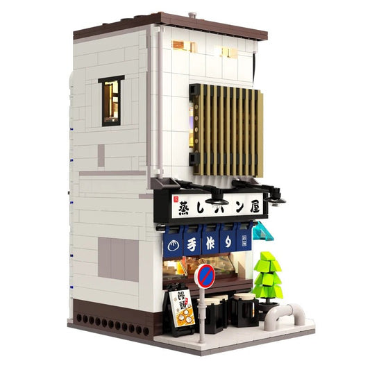 BOX Cada City LED Japanese Steamed Bun House Architecture Building Blocks Friends Shop Figures Bricks Toys for Kids Gifts - Avero