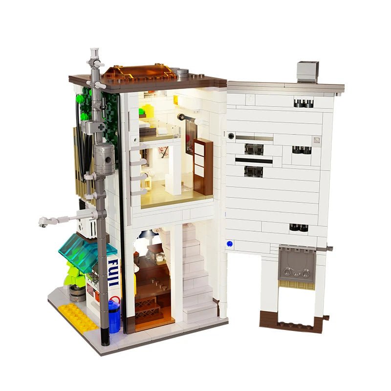 BOX Cada City LED Japanese Steamed Bun House Architecture Building Blocks Friends Shop Figures Bricks Toys for Kids Gifts - Avero